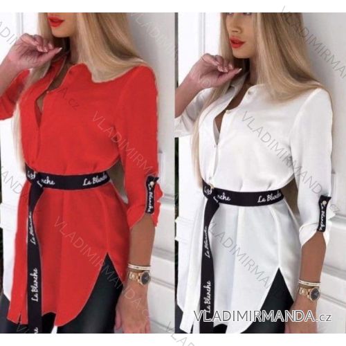 Women's oversized cotton long sleeve shirt (S / M ONE SIZE) ITALIAN FASHION IMWM221600