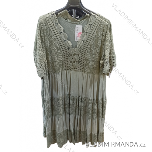 Women's Plus Size Summer Lace Short Sleeve Dress (XL/2XL/3XL ONE SIZE) ITALIAN FASHION IMN22060
