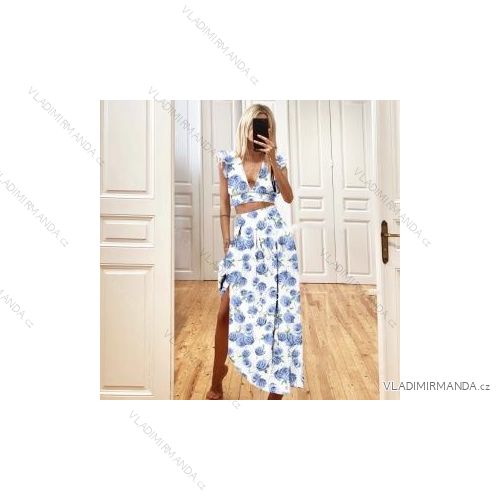 Women's Summer Knitted Skirt and Top Set (S/M ONE SIZE) ITALIAN FASHION IMPBB22Y22723