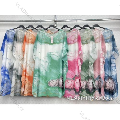 Summer Chiffon Oversize Short Sleeve Women's Plus Size Dress (L/XL/2XL ONE SIZE) ITALIAN FASHION IMWC222983