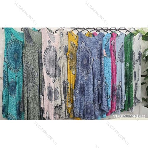 Women's Plus Size Sleeveless Summer Dress (M/L/XL ONE SIZE) ITALIAN FASHION IMWD222987