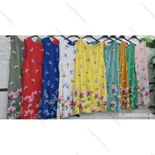 Šaty letní bez rukávu dámské nadrozměr (M/L/XL ONE SIZE) ITALSKÁ MÓDA IMWD222987