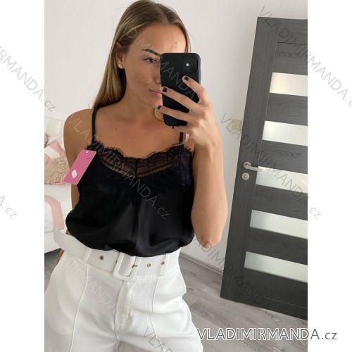 Šaty letní na ramínka dámské (S/M ONE SIZE) ITALSKÁ MÓDA IMPBB22B21841 black S/M