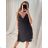 Šaty letní dlouhé na ramínka dámské (S/M ONE SIZE) ITALSKÁ MÓDA IMPHD225893 black S/M