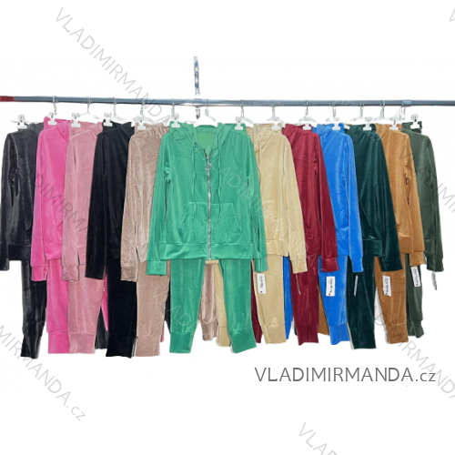 Women's Tracksuit Velvet Sweatshirt and Sweatpants Set (M/L/XL ONE SIZE) ITALIAN FASHION IM422901