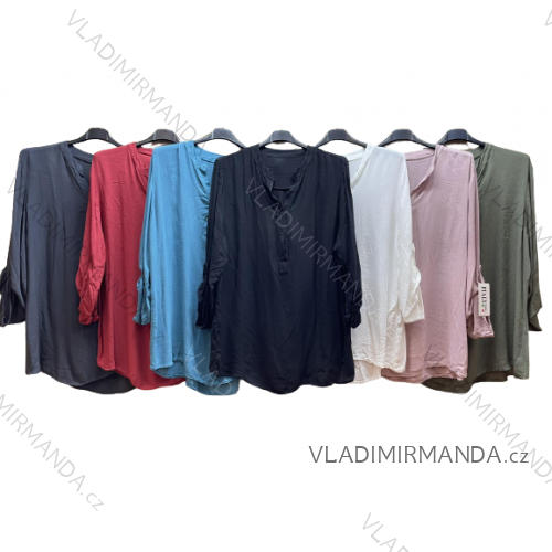 Tunic Shirt 3/4 Long Sleeve Ladies Plus Size (XL/2XL ONE SIZE) ITALIAN FASHION IM422907