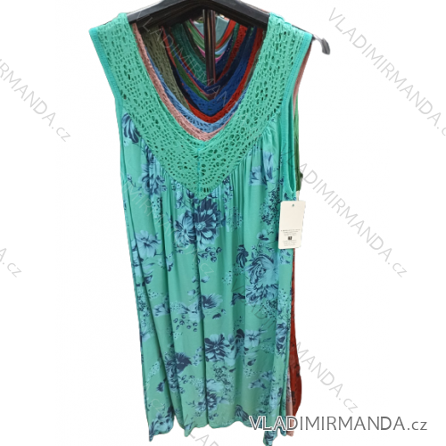 Šaty letní krátký rukáv dámské nadrozměr (L/XL/2XL ONE SIZE) INDICKÁ MÓDA IMB22183