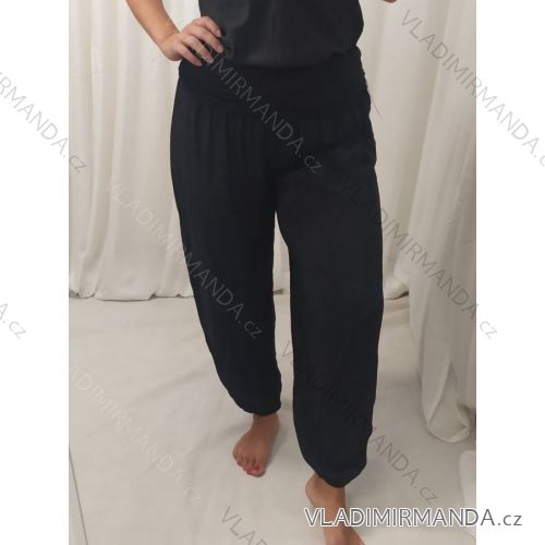 Kalhoty letní dlouhé dámská (S/M ONE SIZE) ITALSKÁ MÓDA IMPDY222XFH0375