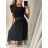 Long summer skirt with women's belt (S / M / L ONE SIZE) ITALIAN FASHION IMWY22050 black S/M