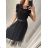 Long summer skirt with women's belt (S / M / L ONE SIZE) ITALIAN FASHION IMWY22050 black S/M