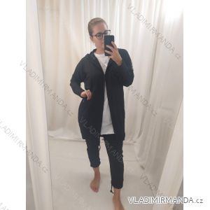 Women's Long Sleeve Cotton Cardigan (XL/2XL/3XL ONE SIZE) ITALIAN FASHION IM422865