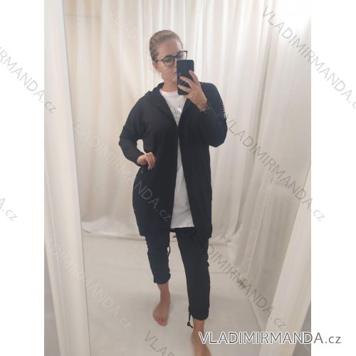 Women's Long Sleeve Cotton Cardigan (XL/2XL/3XL ONE SIZE) ITALIAN FASHION IM422865
