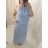 Women's Long Flared Dress Carmen Shoulders (S / M ONE SIZE) ITALIAN FASHION IMWA221622 M / L Neon green