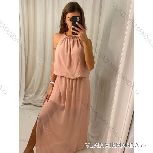 Women's Long Flared Dress Carmen Shoulders (S / M ONE SIZE) ITALIAN FASHION IMWA221622