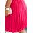 385-2 WENDY Pleated dress with an envelope neckline - raspberry