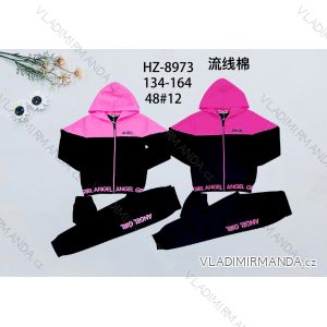 Set of hooded sweatshirt with zip and sweatpants girls girls (134-164) ACTIVE SPORT ACT218P-7474