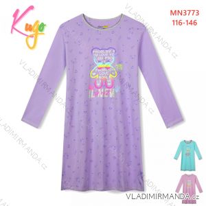 Long-sleeved night shirt for children, teenagers, girls (116-146) KUGO MN3773