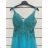 Women's long party dress with straps (S/M ONE SIZE) ITALIAN FASHION IMPSH2460030 pink salmon S/M