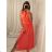 Women's Long Flared Dress Carmen Shoulders (S / M ONE SIZE) ITALIAN FASHION IMWA221622 M / L Neon green