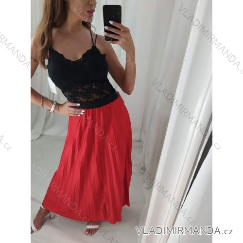 Women's Long Pleated Skirt (S/M/L ONE SIZE) ITALIAN FASHION IM422891
