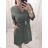 Women's Oversize Elegant Belted Short Sleeve Summer Dress (S/M/L/XL ONE SIZE) ITALIAN FASHION IMWB22191