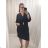 Women's Oversize Elegant Belted Short Sleeve Summer Dress (S/M/L/XL ONE SIZE) ITALIAN FASHION IMWB22191 L / XL Royal blue