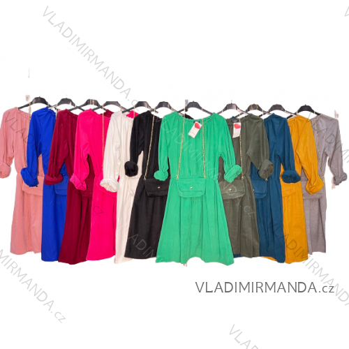 Women's Warm Long Sleeve Dress (L / XL ONE SIZE) ITALIAN FASHION IM421MIA