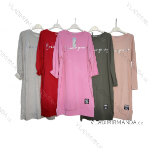 Women's Warm Long Sleeve Dress (L / XL ONE SIZE) ITALIAN FASHION IM421MIA