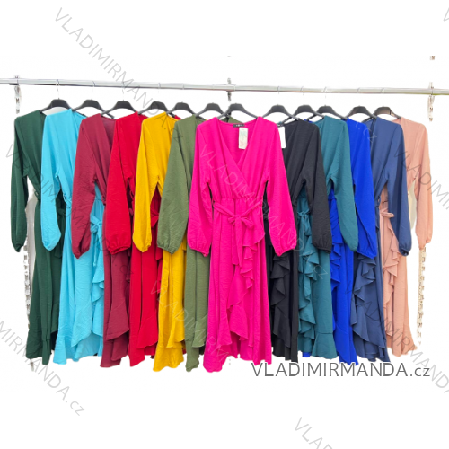 Women's Warm Long Sleeve Dress (L / XL ONE SIZE) ITALIAN FASHION IM421MIA