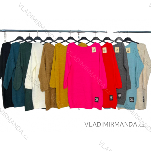Women's Warm Long Sleeve Dress (L / XL ONE SIZE) ITALIAN FASHION IM421MIA