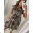 Women's sleeveless long dress with ruffles leopard women (S / L ONE SIZE) ITALIAN FASHION IMM22780