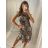 Women's sleeveless long dress with ruffles leopard women (S / L ONE SIZE) ITALIAN FASHION IMM22780