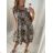 Women's sleeveless long dress with ruffles leopard women (S / L ONE SIZE) ITALIAN FASHION IMM22780