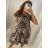 Women's sleeveless long dress with ruffles leopard women (S / L ONE SIZE) ITALIAN FASHION IMM22780