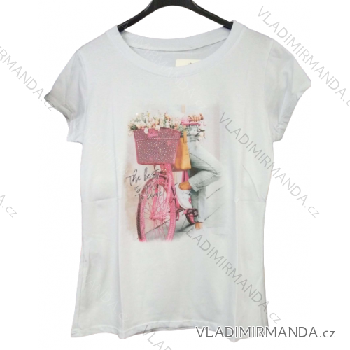 T-shirt short sleeve women (UNI S-M) ITALIAN FASHION IMM20330 white S/M