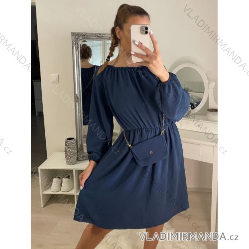 Women's Warm Long Sleeve Dress (L / XL ONE SIZE) ITALIAN FASHION IM422BETY