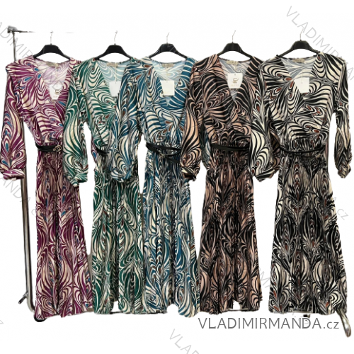 Women's Long Long Sleeve Dress (S/M ONE SIZE) ITALIAN FASHION IMM22EL4237
