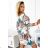13-146 Sports dress with pockets - beige and blue flowers
