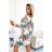 13-146 Sports dress with pockets - beige and blue flowers
