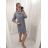 Linen Shirt Dress Short Sleeve Women's (S / M ONE SIZE) ITALIAN FASHION IM722110