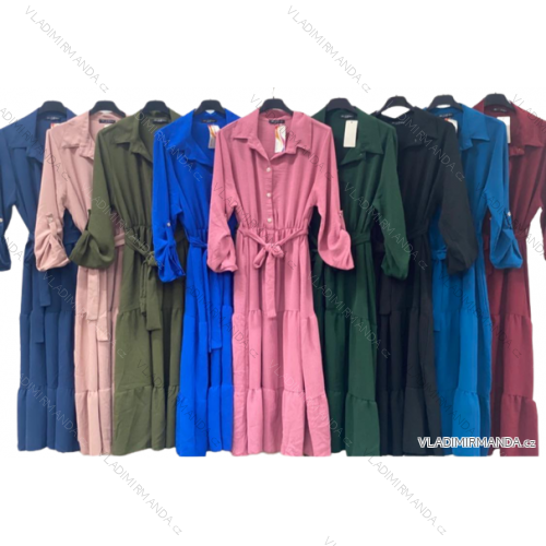 Women's Long Sleeve Long Shirt Dress (M/L ONE SIZE) ITALIAN FASHION IMC22560