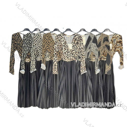 Women's Warm Long Sleeve Dress (L / XL ONE SIZE) ITALIAN FASHION IM421MIA
