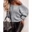Women's long sleeve sweater (uni s / m) ITALIAN FASHION TM922STAR Brown M / L
