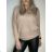 Women's long sleeve sweater (uni s / m) ITALIAN FASHION TM922STAR Brown M / L