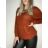Women's long sleeve sweater (uni s / m) ITALIAN FASHION TM922STAR Brown M / L