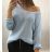 Women's long sleeve sweater (uni s / m) ITALIAN FASHION TM922STAR Brown M / L