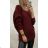 Women's long sleeve sweater (uni s / m) ITALIAN FASHION TM922STAR Brown M / L