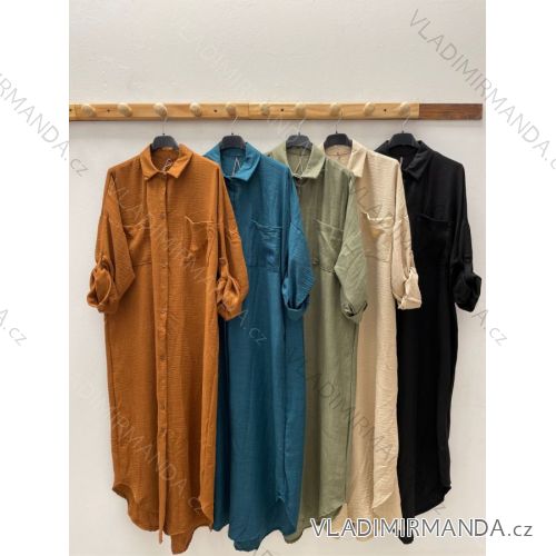 Women's Long Sleeve Shirt Dress (S/M ONE SIZE) ITALIAN FASHION IMPDY22FHAO35177
