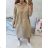Beige insulated dress with hood