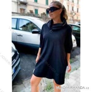 Šaty mikinové dlouhý rukáv dámské nadrozměr (2XL/3XL ONE SIZE) ITALSKÁ MÓDA IMD22681